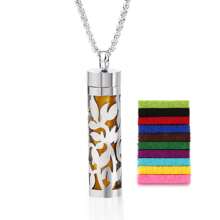 New Aromatherapy Diffuser Necklace Stainless Steel Small Box Essential Oil Perfume Essential Oil Diffuser Pendant Box Style Necklace Aromatherapy Jewelry