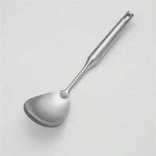 Heavy Duty 304 Stainless Steel Cookware Kitchen Cooking Utensils - Spatula,Ladle,Serving Spoon,Chef-Exclusive Stir-Fry - Silver - View 6