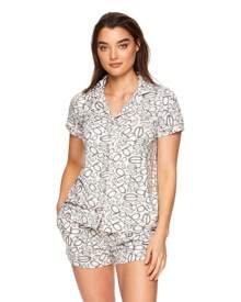Bebe Pajama Set For Women, Stretch Rayon Knit Short Sleeve PJs For Women Set, Ladies Pajamas Sets - Heather Grey 24 - View 1