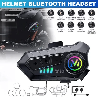 NetHong Bluetooth Motorcycle Helmet Intercom Headset Wireless Motorbike Headphone Gifts