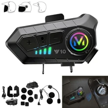 NetHong Bluetooth Motorcycle Helmet Intercom Headset Wireless Motorbike Headphone Gifts - Black - View 9