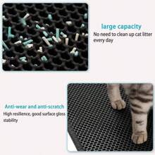 Cat Litter Mat With Gift Double Layer Waterproof Pet Litter Box Mat Non-Slip Sand Cat Pad Washable Bed Mat Clean Pad Products - Pink - View 5