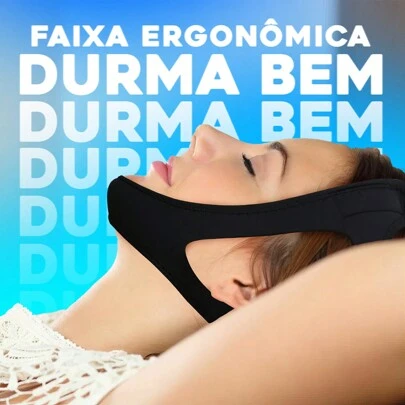 Anti Ronco Faixa Cinta Ajustável Queixeira Neoprene 3 Pontas Apneia Bruxismo Durma Melhor Sono