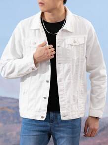Men's Spring & Autumn Single-Breasted Casual Denim Jacket, Versatile
