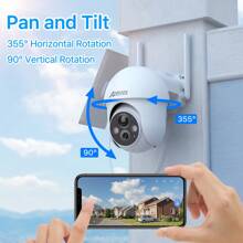 2K Solar Security Camera With Spotlight, 360° View Wireless Outdoor Camera, Waterproof PIR Detection - 白色 - 查看 2