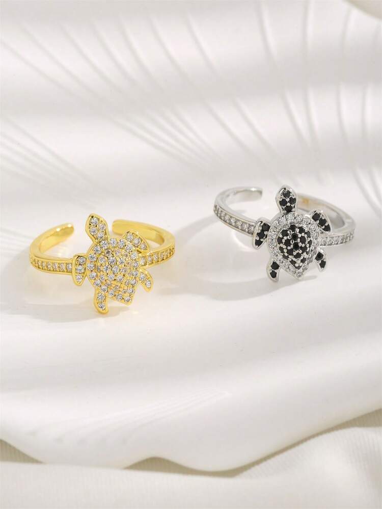 1 件高品质 18K 镀金海龟开口戒指，适合女性日常佩戴和送礼 - 海龜 - 查看 4