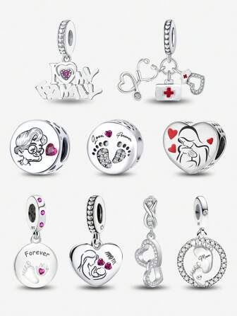 1入組寵物腳印魅力珠子，適用於手鍊、項鍊、手環珠子的DIY珠寶製作，適合女性或女孩的禮物