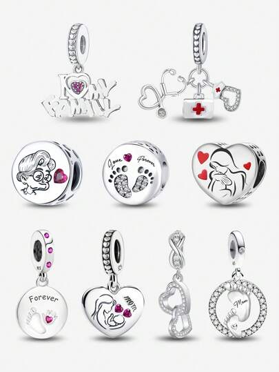 1入組寵物腳印魅力珠子，適用於手鍊、項鍊、手環珠子的DIY珠寶製作，適合女性或女孩的禮物