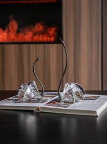 1 đồ trang trí thiên nga bằng kim loại và pha lê, kệ trưng bày trang trí nhà cửa cho phòng khách quà tặng tân gia - Đồng - Xem 1