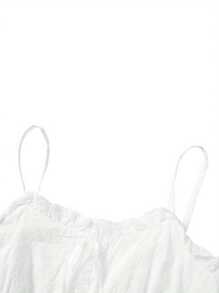 Women Slim-Fit Ruffle Camisole, Adults Sleeveless Solid Color Boat Neck Spaghetti Strap Pullover With Bow