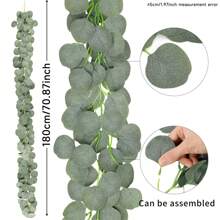 1/2/3/4 peças, plantas artificiais de folhas de eucalipto, videira, guirlanda de eucalipto para decoração de parede de casa, cozinha, escritório, casamento