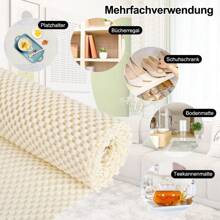 1 Pezzo Tappetino Antiscivolo per Tappeti, Sottofondo Tappeto Antiscivolo, Tappetino PVC Tagliabile su Misura, Ferma Tappeto, Sottofondo Antiscivolo per Cassetti, Auto, Scaffali - Bianco - Visualizzare 7