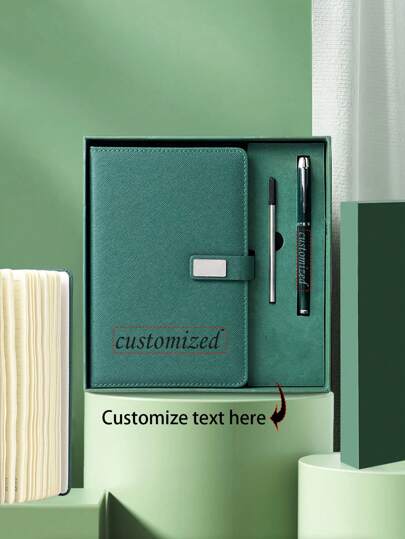 1 Set Customized Business Notebook, Pen Set, Meeting Notebook, High Quality Gift Set, Printable Logo Notebook, Soft Cover Journal Suitable For Business Meetings And University, Vintage Design, Customizable Photos, Text, Logo, Perfect Creative Gift For Valentine's Day And Holidays, Multi-Functional, Ornamental, Reusable, Modern, Colorful, Customized, Workers, Clients, Students, For Business/Work/Office, For School, School Supplies, Back To School,School Supplies,Back To School,For Office,For School,For Classroom,For Teacher Gifts,For University,For Colleague,For Dorm Rooms,For Teacher,For Boys And Girls,For Teenagers,Junior High School Students,Middle School Students,High School Senior High School Students,College Students,University Students,Freshman,Sophomore,Underclassmen