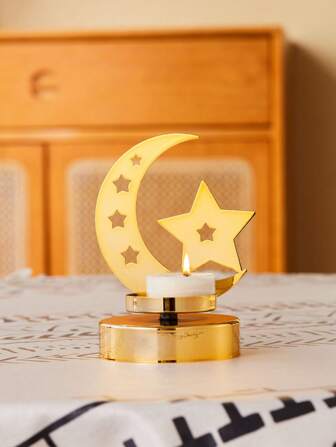 1 Pc Rama Iron Candlestick , Metal Decoration, Luxury Candle Holders, Home Decoration, Rama Gathering,Living Room, Centerpieces, Romantic Dinner, Star,Moon,Lantern Rama Gifts Birthday Graduation E-I-D