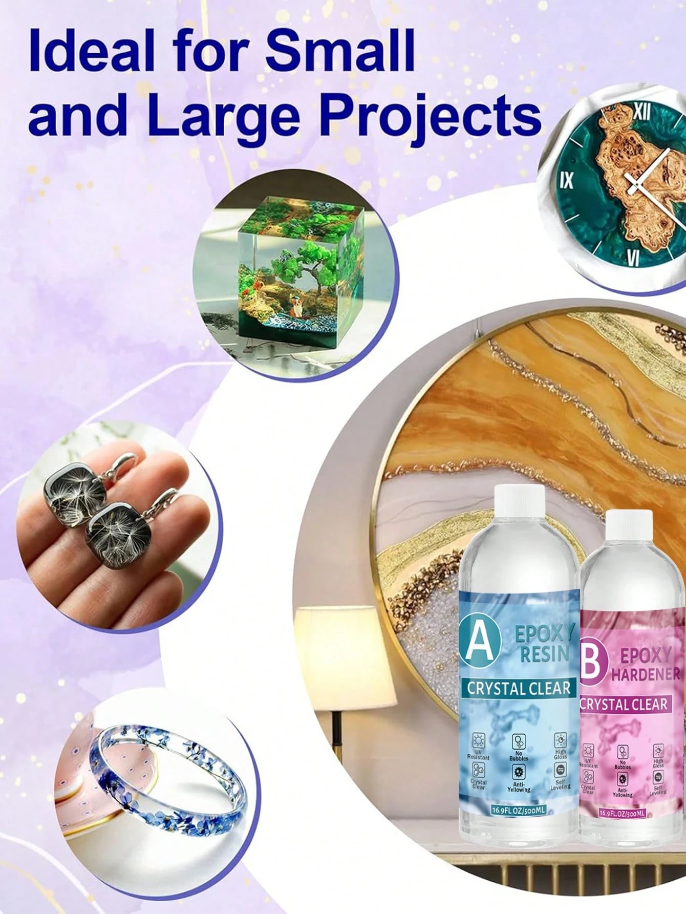 1:1 AB Epoxy Resin Glue High Adhesives Sealers Crystal Clear Hardener