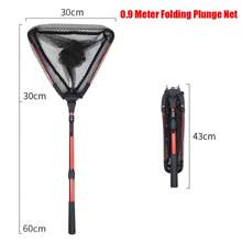 Fishing Landing Net With Telescoping Pole Handle, Triangle Aluminum Alloy Fishing Net Fish Landing Net With Anti-Slip Telescoping Pole Handle Extend To 3-9.8ft - 90CM - View 3