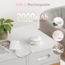 JUSLACO 白噪音机，适用于婴儿成人的便携式声音机，配备 2000mAh 电池，雨声机，带有 21 种舒缓声音，带有计时器和音量调节的声音疗法，适用于睡眠、育儿、旅行、送给男士女士的情人节礼物 - 粉色 - 查看 4