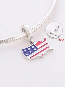 1pc Fashion Blue & White Greece Flag Heart Beaded Pendant, "Sun Of May" Blue & White Argentina Flag Pendant, Green Heart Yellow Rhombus Blue Armillary Sphere Brazil Flag Charm, Red White Blue USA Flag Pendant, Yellow Blue Red Colombia Pendant, Yellow Blue Red 5-Pointed Star Flag Charm, Red Blue White USA Flag & Map Pendant Gift, USA Flag & Eagle Pendant Gift