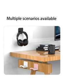 6 件创新且易于安装的壁挂式无孔耳机支架 - 无钻石设计，时尚，适合办公室使用和游戏，实用挂钩