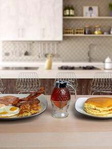 Creative Honey Dispenser Bottle, Squeeze Sauce Bottle, Plastic Sealed Jar With Funnel Neck Style, Syrup Pot With Base Holder - Multicolor - View 8