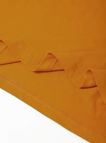 春秋新款休闲宽松加大码男士时尚运动健身沙滩度假圆领长袖T恤 - 芥末黃 - 查看 4