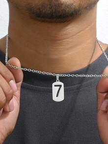 1 szt. Naszyjnik z numerem dla chłopca, srebrny łańcuszek z numerem, zawieszka ze stali nierdzewnej, spersonalizowana biżuteria sportowa dla mężczyzn, koszykówka, baseball, piłka nożna