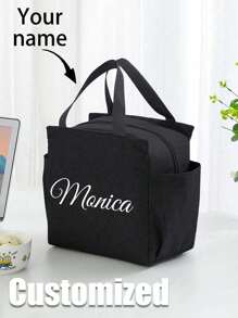 Custom Lunch Bag, Personalized Design, Stylish Insulated Lunch Bag, Large Capacity Camping Picnic Insulated Food Cooler Bag, Lightweight, Waterproof, Business, Suitable For Students, Beginners And White-Collar Workers. Suitable For Office, College, Work, Business, Commuting, Outdoor, Travel And Outing. Back To School Graduation Gift, Lunch Box Bag For Women Teachers, School Storage Bag, Teacher Storage Bag, Classroom Bag, Classroom Storage Bag
