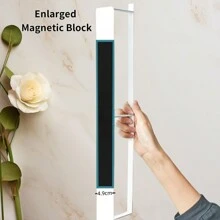 Magnetic Hanger Storage Box, Punch-Free Rack, Washing Machine Hanger Storage Rack, Convenient For Organizing Hangers, Balcony Clothes Drying Rack Wall Mount,Spring,Minimalist,Summer Tops - Black - View 3