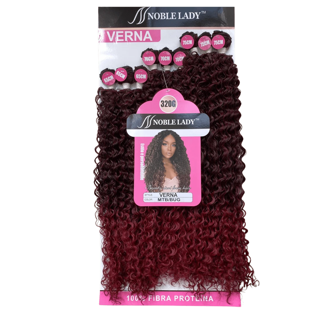Curly Hair For Interlacing Verna Noble Lady Protein Fiber 75cm - 9 Screens - 320g - Pink Ombre - View 1