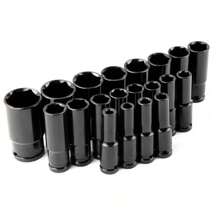 20PCS Deep Impact Socket Set 1/2 Inch Drive Metric 8 - 32mm Heavy Duty 6 Point Impact Socket - 黑色 - 查看 11