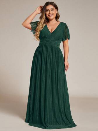 EVER-PRETTY Sexy Abendkleid in Große Größen, Festtagskleid, Hochzeitsgast Kleid, Abendkleid