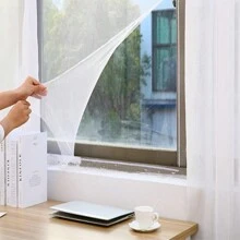 Mosquito Net For Windows, 3 Pack Fly Screen For Windows, DIY Self-Adhesive Insect Net, Insect Protection, Bee Protection With 3 Rolls Of Hook Tape, Attached To Multiple Windows - 白色 150x130cm - 查看 4