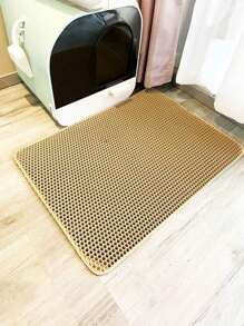 1pc Double Layer Anti-Slip Pet Litter Mat, Waterproof Cat Dog Litter Box Mat With Litter Trapping