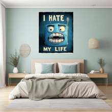 Wall Art, Graffiti Art Prints, Funny Bathroom Style Patterns Funny Animals Wall Art Framed, Farmhouse Animals Pictures Canvas Bathroom Decor, Farm Horse Prints Painting Rustic Country Framed Artwork For Bedroom Living Room Kitchen Bathroom,Canvas Painting,Canvas Motivational Posters For Boy's Room Man Cave Home Decor(Blue)
