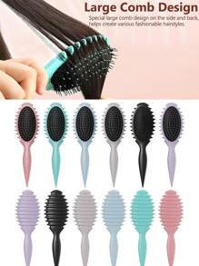 Diseñado por Candybrush Nuevo cepillo definidor de rizo 2024, cepillo para cabello rizado, cepillo para peinado con pinzas de caimán, cepillo perfilador de rizado y elevador de bordes para cabello rizado húmedo, desenredado, moldeado y definición de rizos para mujeres y hombres
