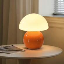 Ceramic Base Mushroom Table LampSmall,Unique Aesthetic Cute Small Night Light ForChrstmas Gifts -Dea!