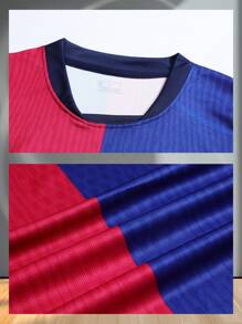 Anpassbares Barcelona-Stil Fußball-Set für Kinder und Jugendliche (8-12 Jahre) - Personalisiertes Trikot- und Shorts-Set mit anpassbarem Logo, Nummern und Textinhalt