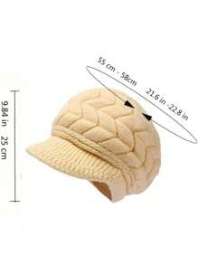 Women's Outdoor Thick Warm Knit Beanie, Retro Solid Color Knitted Beret Hat, Lightweight And Windproof Winter Fall - Multicolor - View 14
