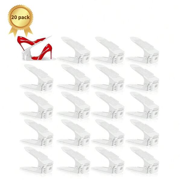 12pcs/20pcs Shoes Slots Organizer For Closet, Shoe Rack Organizador  For Closet Organization, Shoe Slots Organizer Shoe Storage Shoe Holder Space Saver For Entryway