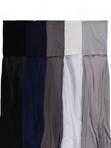 1pc Women Abaya Accessories Easy Wear Modal Lined Instant Hijab Caps, Solid Color Chiffon For Dress - Multicolor - View 8