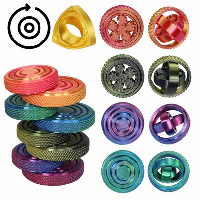 1 件 3.5-6 厘米全新 3D 打印旋转球玩具 O 形陀螺仪重力旋转缓解焦虑减压酷玩具树脂材料