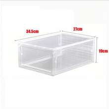 6 Pack Transparent Shoe Storage Boxes Hard Plastic Stackable Shoe Box Organiser