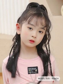 2pcs Highlights Twist Braid Hanging Ear Dyed Hair Wig Hairpin Boxing Kid's Braid Ponytail Sweet And Cool