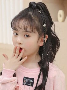 2pcs Highlights Twist Braid Hanging Ear Dyed Hair Wig Hairpin Boxing Kid's Braid Ponytail Sweet And Cool