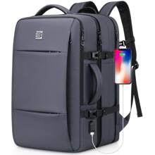 Bagsure Carry On Backpack, 40L Flight Approved Travel Backpack For Men Women, Expandable Water-Resistant 17Inch Laptop Backpack, Casual Daypack Luggage Suitcase Backpack For Business Weekend Hiking - 灰色 - 查看 1