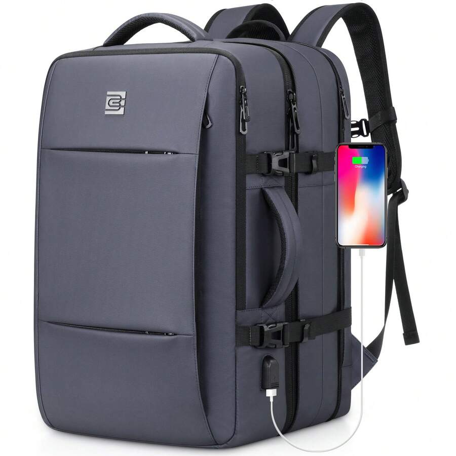 Bagsure Carry On Backpack, 40L Flight Approved Travel Backpack For Men Women, Expandable Water-Resistant 17Inch Laptop Backpack, Casual Daypack Luggage Suitcase Backpack For Business Weekend Hiking - 灰色 - 查看 1