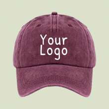 1pc Customized Logo Washed Baseball Cap, Unisex Custom Baseball Hat, Gift For Dad/Mom, Valentine's Day Gift, Wedding Gift, Birthday Gift, Personalized Gift, Vintage Vibe - Style a - View 14