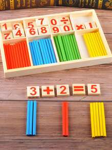 Aide pédagogique pour les mathématiques: Bâtonnets numériques en bois pour aider les enfants à apprendre facilement les mathématiques, cadeau pour Halloween, Noël et le jour de Thanksgiving