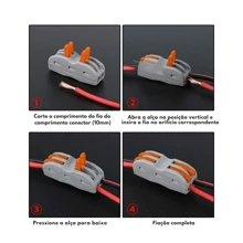 Kit 50 Original Compact Electrical Connector Splice And Derivation 2-Way 3-Way 5-Way - 4mm And 6mm - 222 - 2 WAYS - View 3