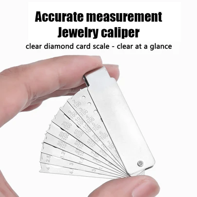 1pc Jewelry Sizing Tool - Precise Measurement - Diamond Carat Scale, Portable Transparent Jewelry Sizing Ruler, Jewelry Accessory Measuring Tool, Fan-Shaped & Round Jewelry Stone Caliper - Suitable For Measuring Jewelry, Diamonds, Stones, Etc.